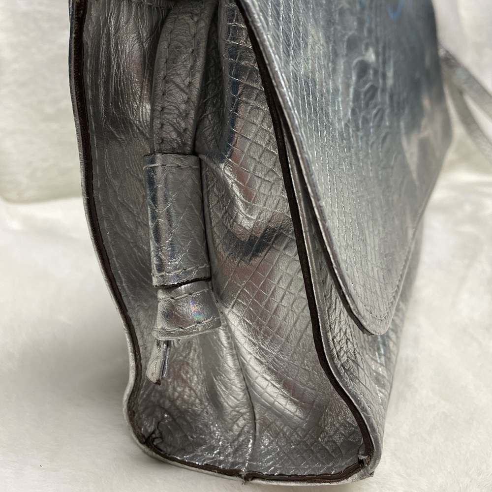 SILVER soft leather - Italian - 100 % real Unique